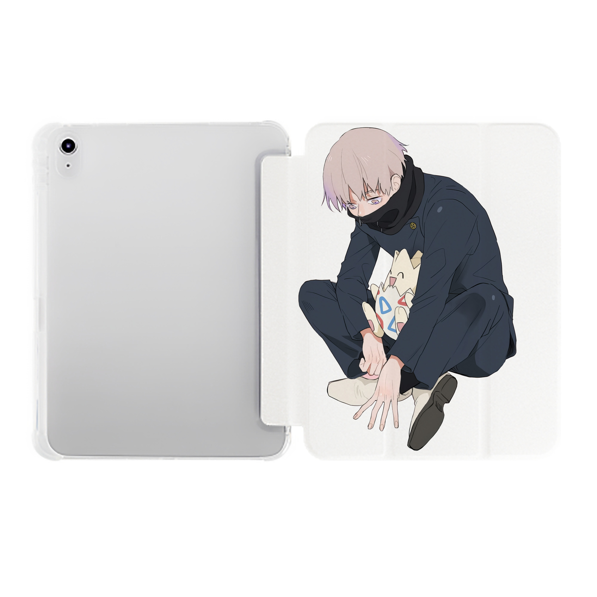 （画像用） 呪術廻戦 Jujutsu Kaisen IPad ケース ペン収納付き 三つ折りスタンド PUレザー×シリコン 対応機種9.5/10.5/10.9インチ